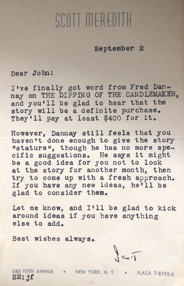 In 1954, John Hayden Howard sold a story to Ellery Queen’s Mystery Magazine for $400